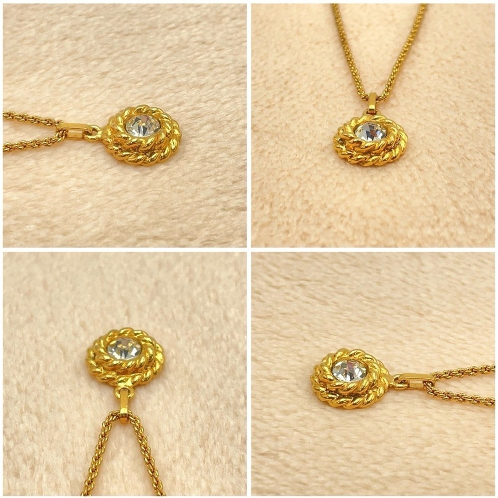 Auth Chanel Rhinestone GD Engraved
Necklace W/Box - Picture 9 of 12